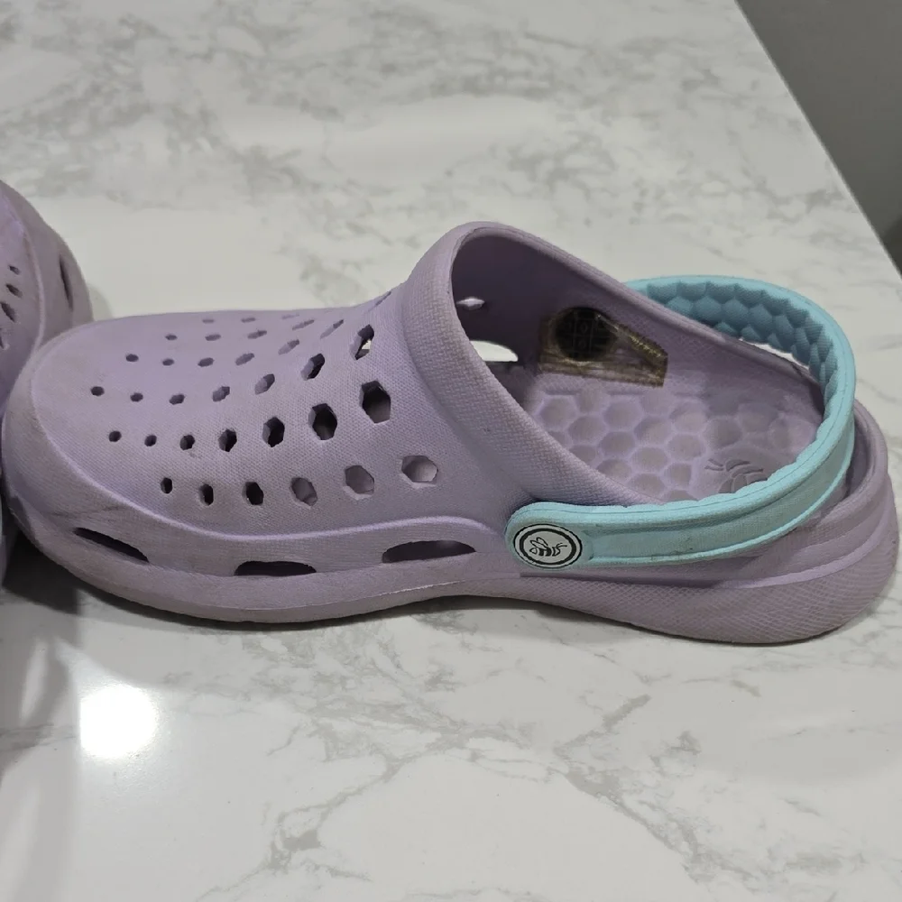 Joybees Kids Clogs-Lavender and Aqua Size 1